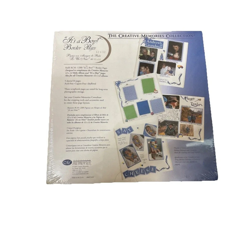 Creative Memories 12x12 It's A BOY Border Pages RCM-12BB